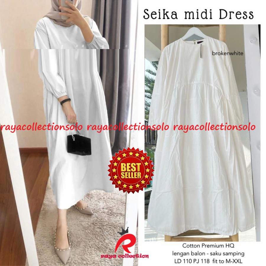 seika midi dres maritza/ tunik midi / dress seika katun jumbo