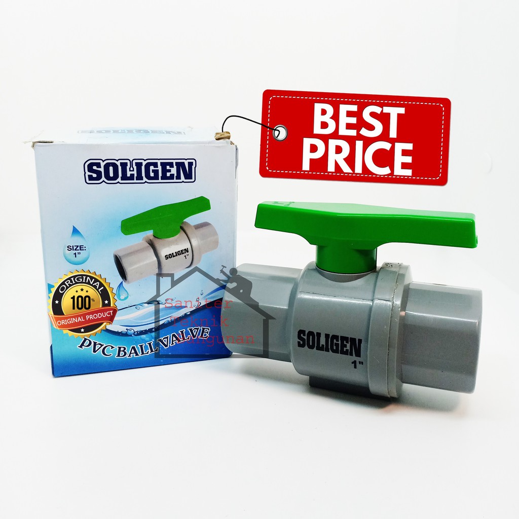 STOP KRAN PVC JUMBO 1&quot; INCH SOLIGEN-BALL VALVE-STOP KRAN PLASTIK-KERAN PVC-KERAN SOLIGEN-STOP KERAN