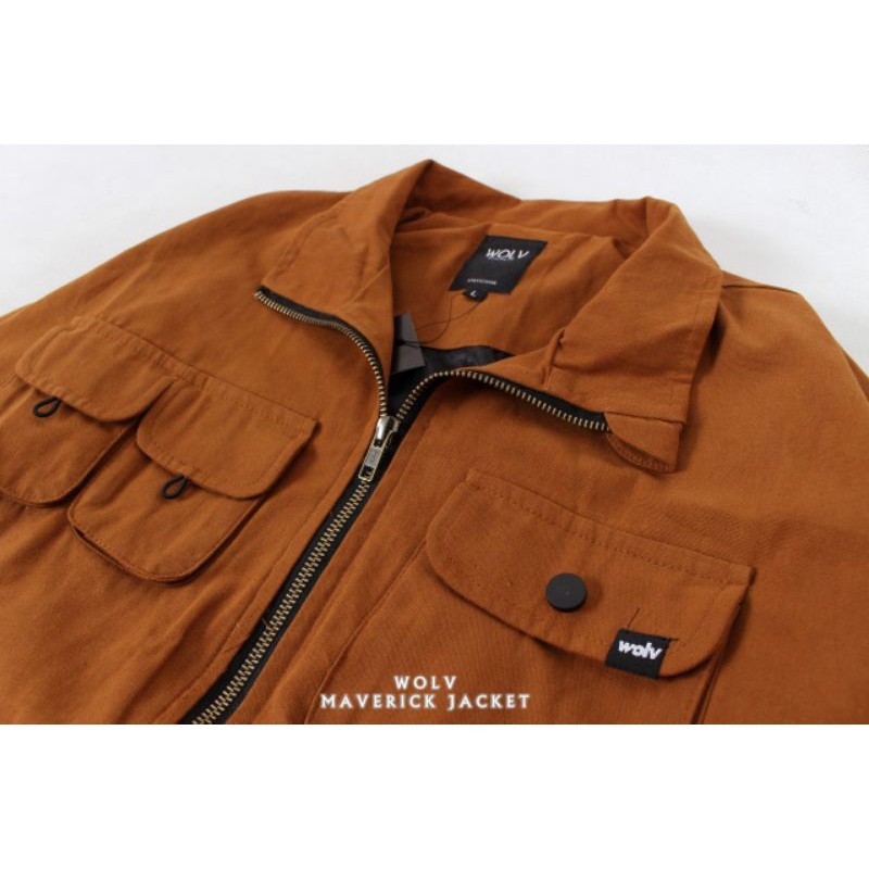 WOLV ORIGINAL MAVERICK JAKET ori jaket pria warna mocca almond seri WLM171