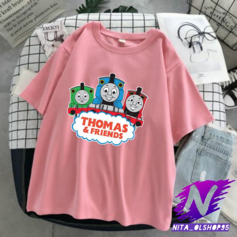 baju anak Thomas and freand kaos kartun anak kereta tomas