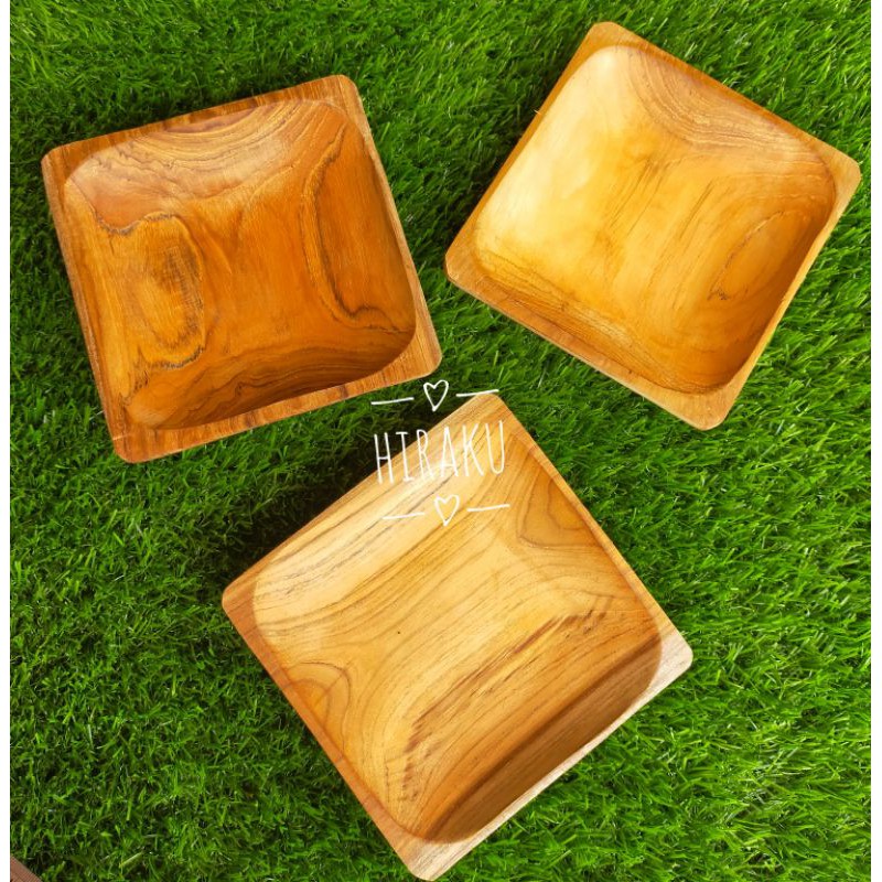 Piring Kotak kayu jati
