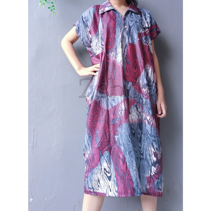 DASTER KERAH - BUSUI KAFTAN DRES ADEM KANCING DEPAN