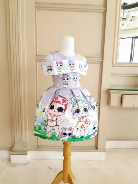 GA2735 LOL SABRINA / DRESS SABRINA LOL ANAK PEREMPUAN PINK UNGU PURPLE IMPORT KOREA MURAH LUCU PESTA