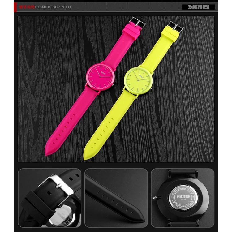 SKMEI 9179 Jam Tangan Wanita Pria Analog Tali Silicone Casual Watch WATCHKITE WKOS
