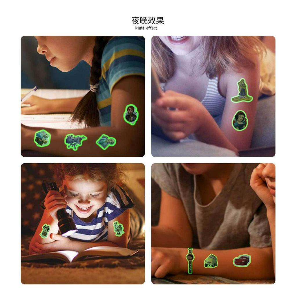 TAO Stiker Tato Anak Glow In The Dark Dsney Sticker Tatto