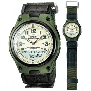 Jam Tangan CASIO AW-80V-3BVDF Analog-Digital Hijau Original Garansi Resmi 1 Tahun (AW 80V 3B)