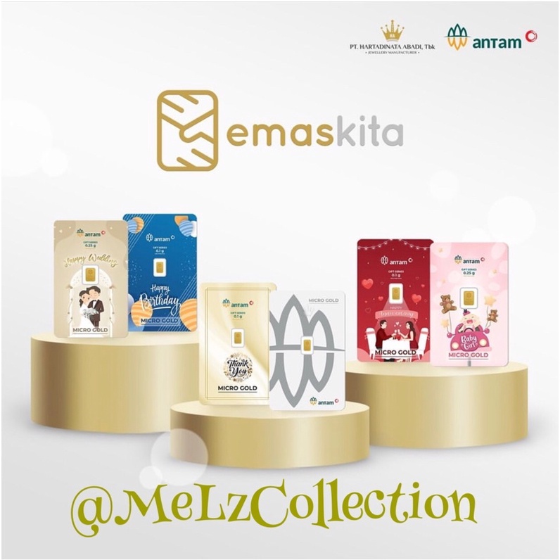 LM Logam Mulia EmasKita Emas Kita Micro Gold Microgold Antam 0.1 Gram Hartadinata Gift Series
