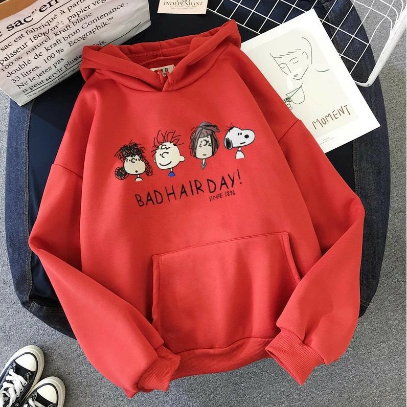 BAD HAIR DAY HOODIE WANITA - ATASAN KEKINIAN TERLARIS