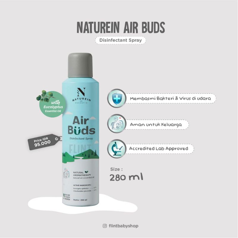 Naturein Air Buds Desinfectant Spray 280ml with Eucalyptus essential