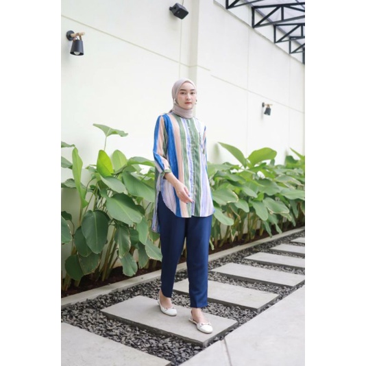 New Stive Set Baju Setelan Bahan Shakila Long Tunik Set Remaja Dewasa  (Ld 118 )