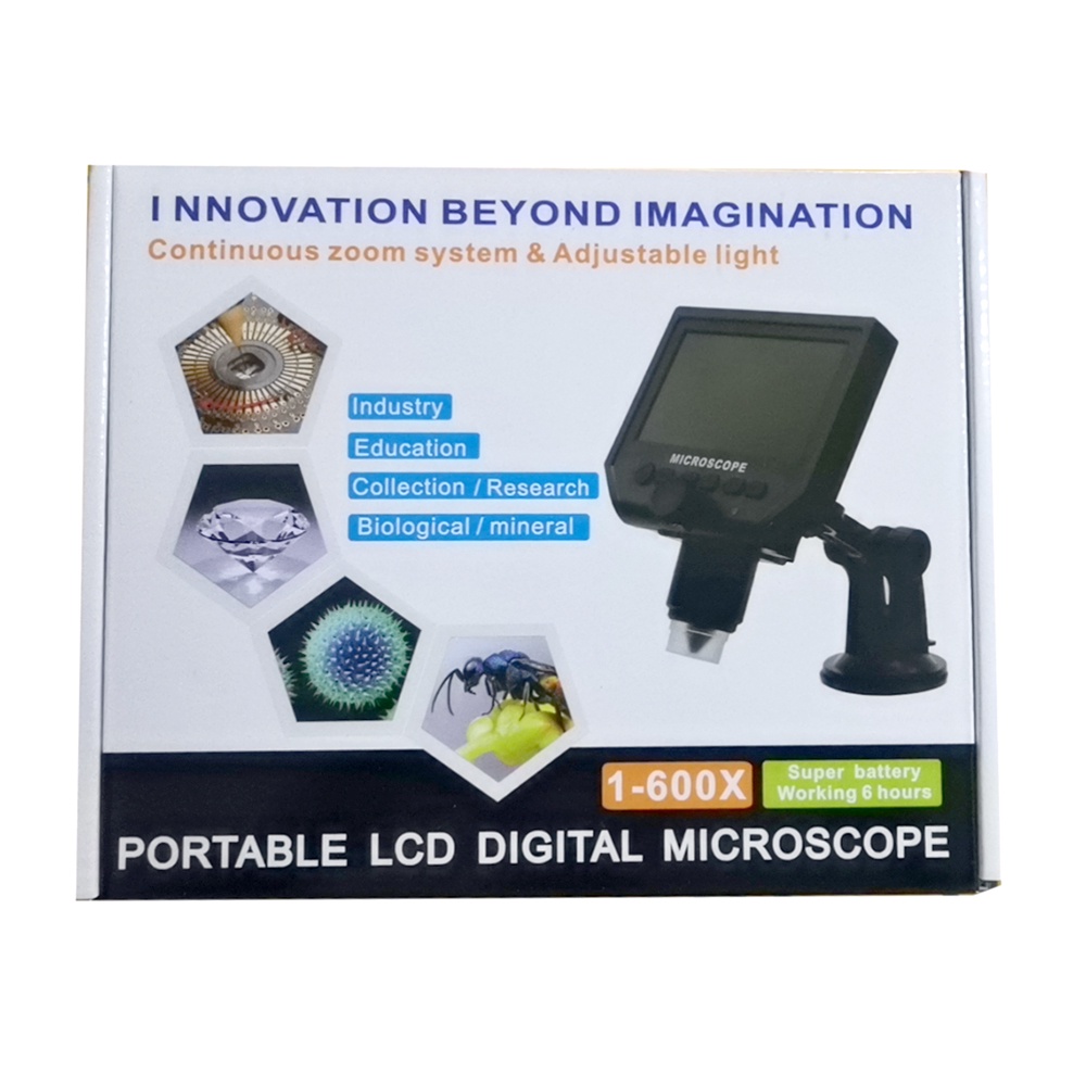 Mikroskop Digital 3.6MP 600X dengan Monitor &amp; Metal Stand - G600 - Silver