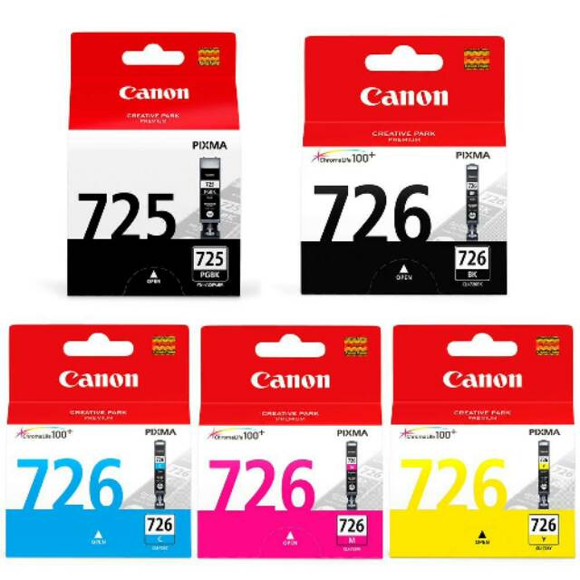 Paket Tinta Printer Cartridge Canon PGI725 + CLI726 Original