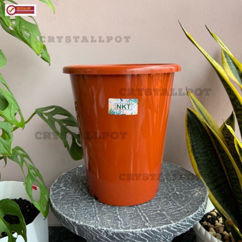 pot bunga tanaman tinggi nkt tower merah bata 21cm - NKT TOWER 21