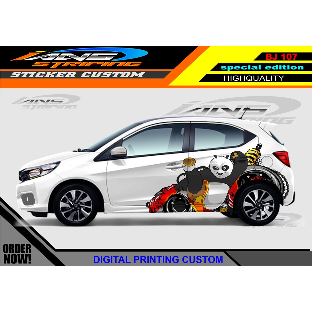 STIKER SAMPING MOBIL BRIO PANDA