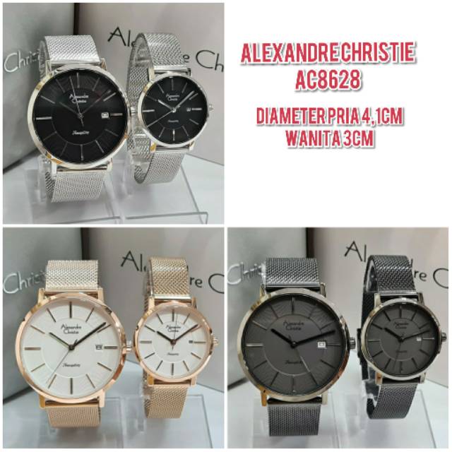 JAM TANGAN COUPLE/SEPASANG ALEXANDRE CHRISTIE AC 8628 ORIGINAL GARANSI RESMI 1TAHUN