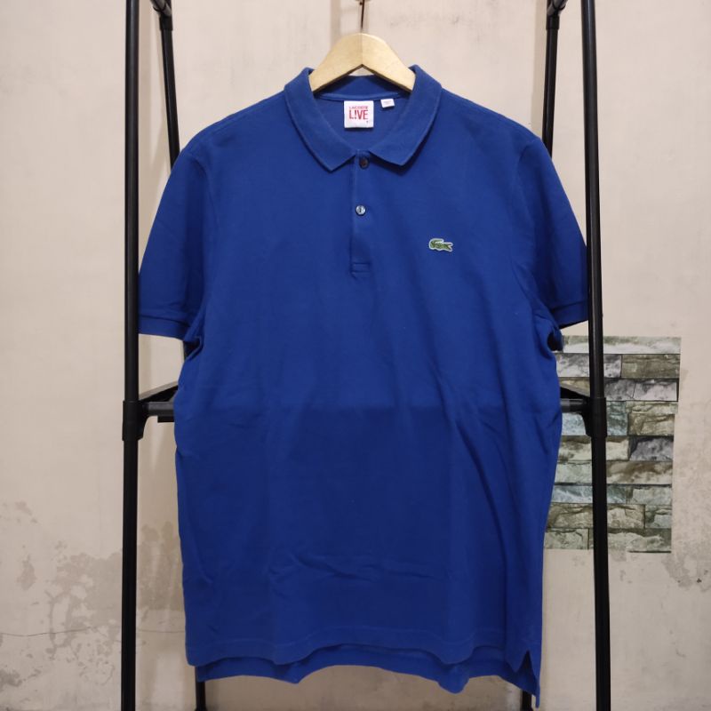 Polo Shirt Lacoste Live Blue Original Second Preloved