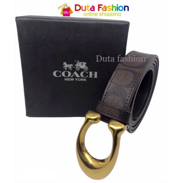 Gesper pria kulit coach import / ikat pinggang tusuk kulit coach berkwalitas