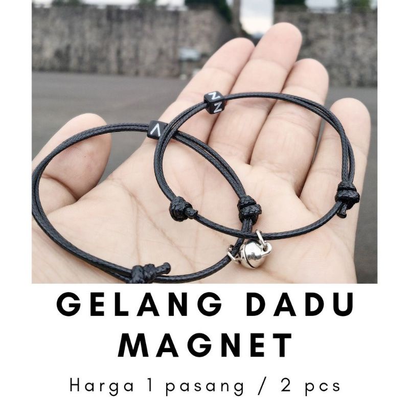 Gelang Magnet Inisial Dadu 1 Huruf / Dadu magnet inisial