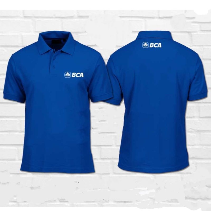 POLO SHIRT KAOS KERAH LOGO BANK CENTRAL ASIA BCA DEPAN BELAKANG