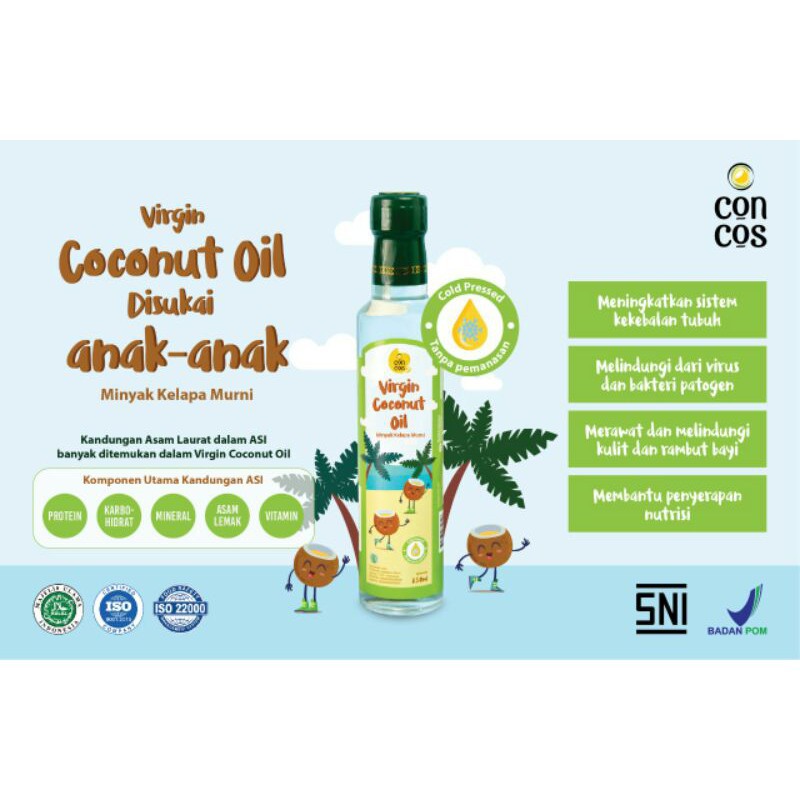 CONCOS VIRGIN COCONUT OIL KIDS 250ML / MINYAK KELAPA / VCO / MINYAL SAYUR MPASI BAYI/ MPASI / MINYAK MASAK