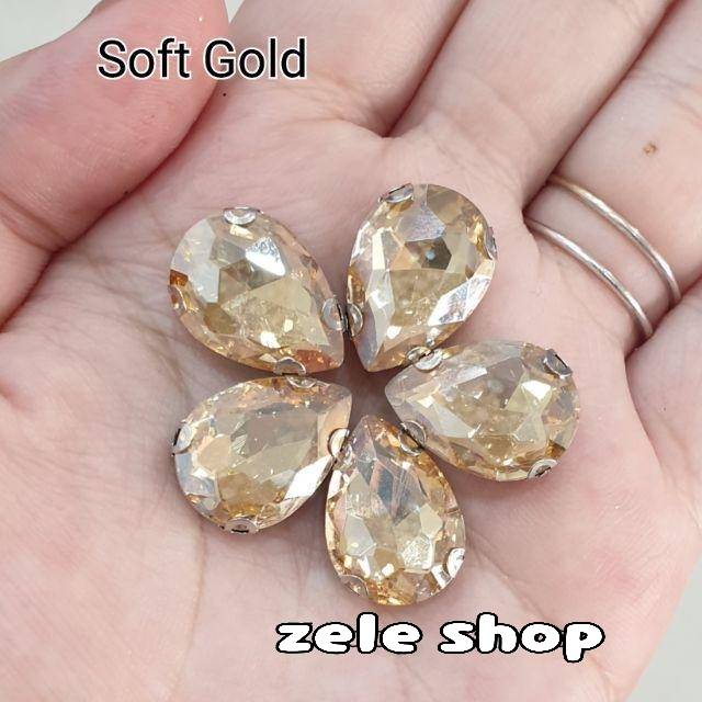 TEARDROP KACA DIAMOND CANGKANG WARNA / KERAJINAN TANGAN