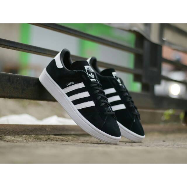 Sepatu Casual Adidas Campus Original "Black White"