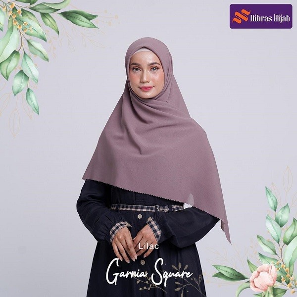 Garnia Square Nibras Hijab 17 Variasi Warna / Square Instan Jilbab Hijab Segiempat Segi Empat Polos-Lilac