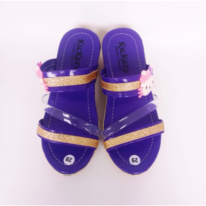 Sandal Anak Perempuan Kickers Selop Wedges 26 - 35 HK Hak 3 Cm Casual Fashion N14