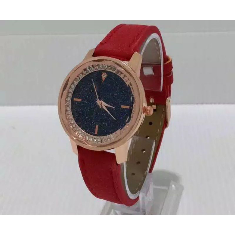 Jam Tangan Wanita Analog  Detik Aktif Diyoor Kulit Mata Satu Full Diamond