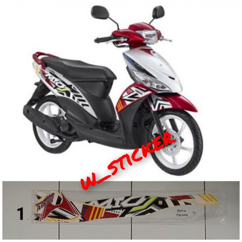 Striping stiker Lis Yamaha Mio J Teen 2013 Putih merah