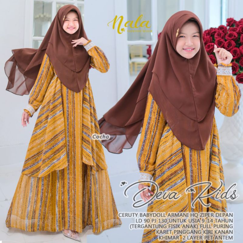 Deva Syari Couple Mom Kids Ceruty Babydoll ORI Nala