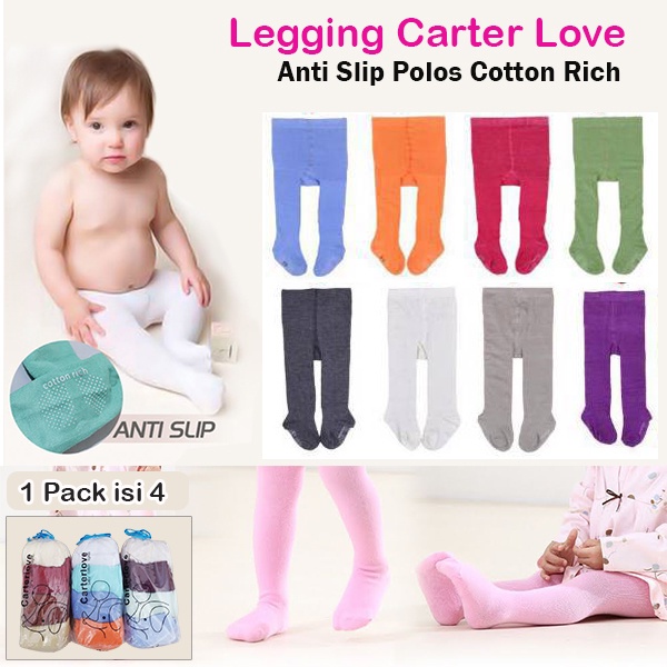 1PACK ISI 4 LEGGING POLOS PELINDUNG LUTUT BAYI LEGGING TUTUP KAKI Legging Legging bayi polos tutup kaki / leging cotton rich polos 1 Pack Isi 4 Legging Bayi Carterlove Tutup Kaki Anti Slip Polos Cotton Rich Adem Newborn