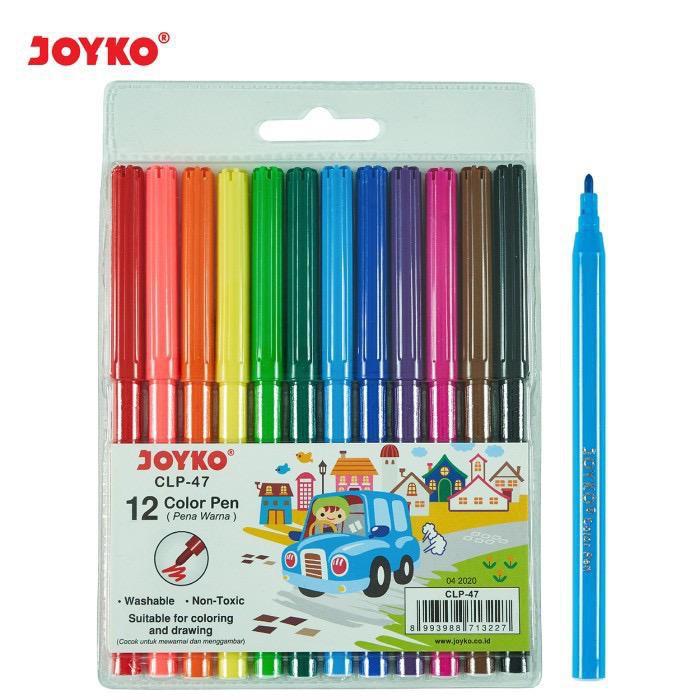 

CLP-47 Spidol Colouring Pen Marker Joyko 12 Warna