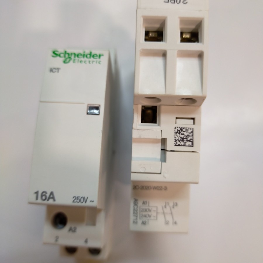 Contacteur Bipolaire Schneider Acti 9 - 2NO 16A Bobine 230Vca - Référence A9C22712 - Neuf