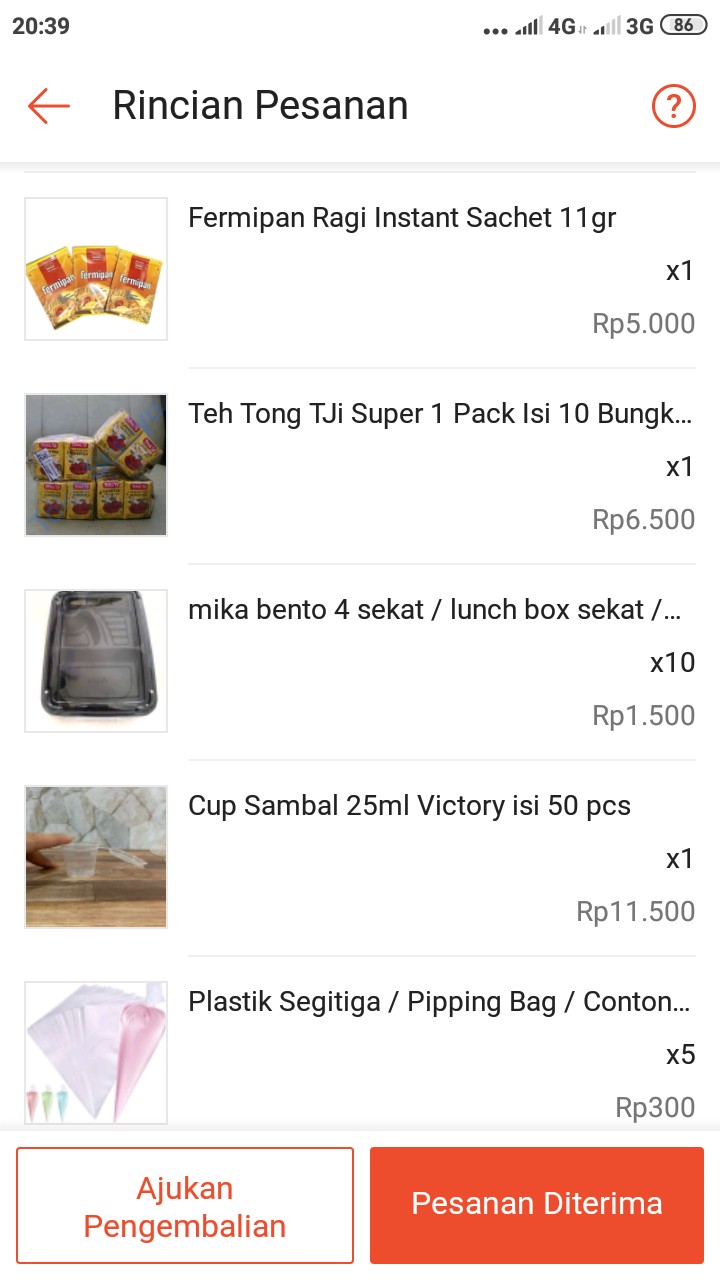 Mika Bento 4 Sekat / Lunch Box Sekat / Tray Bento