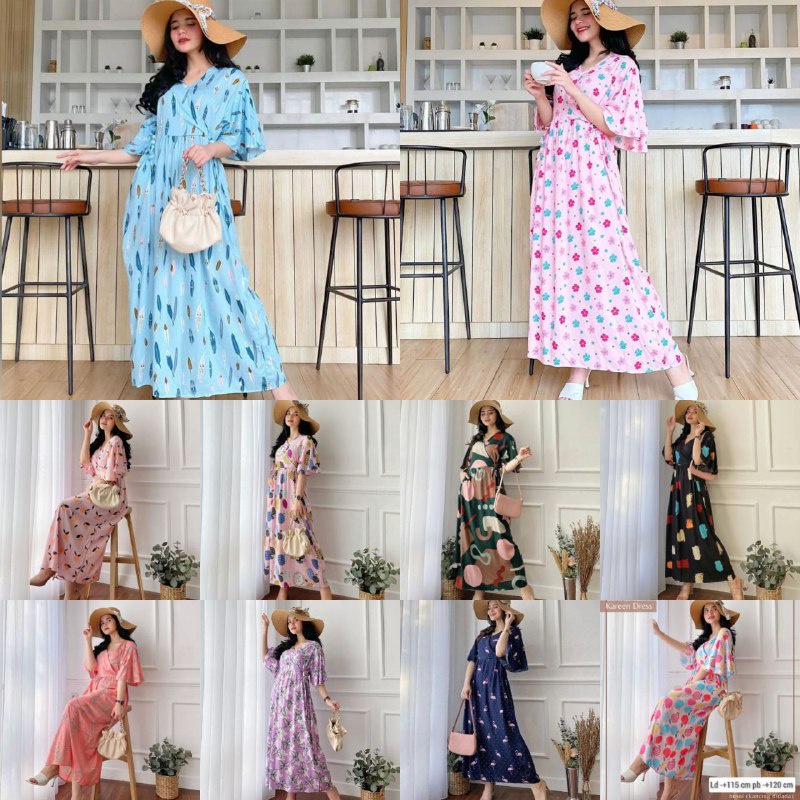 COD Kareen Dress Kimono  / Kimono Bahan Rayon Tali Samping Kanan Kiri Busui /Homedress Viral / Cozahijab