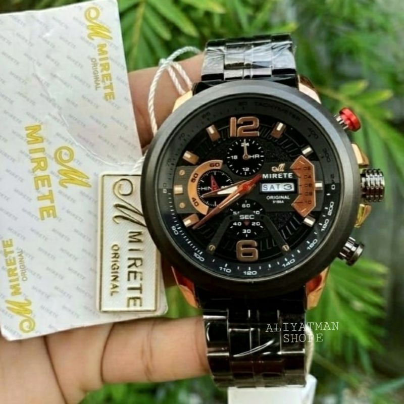 JAM TANGAN PRIA IMPORT MIRETE WATER RESISTANT 3M FREE BOX EXKLUSIF