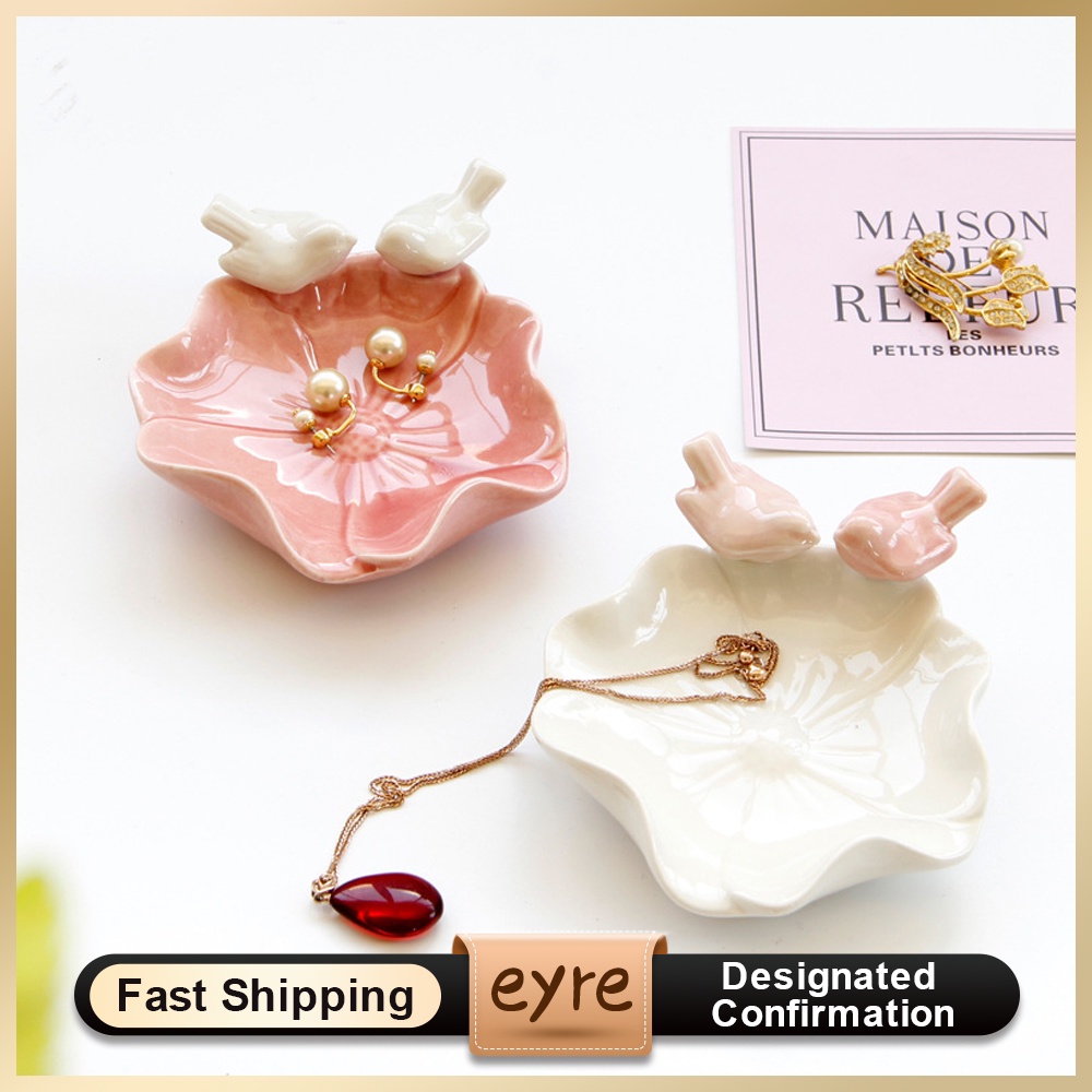 New EyreGaya Eropa keramik gaya Eropa kancing cincin perhiasan kecil kancing penyimpanan nampan