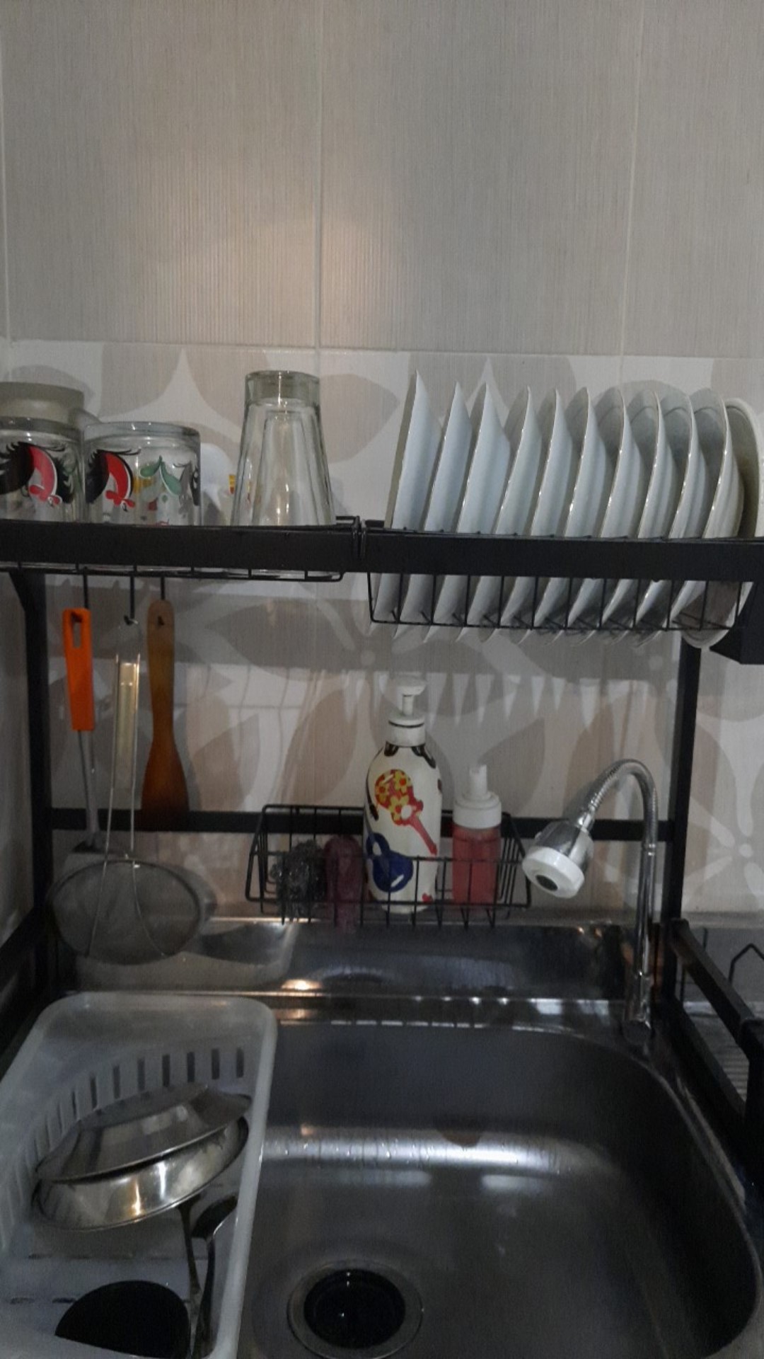 Olla Hom - Rak Dapur Hitam Rak Wastafel Rak Piring Dan Peralatan Dapur 65 Cm Dan 85 Cm