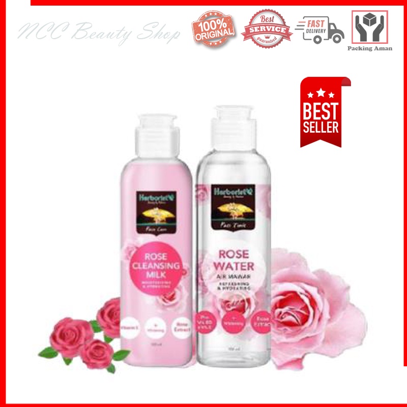 * NCC * Herborist Rose Water Air Mawar Cleansing Milk Moisturizing Pembersih Wajah - Netto 100 ml