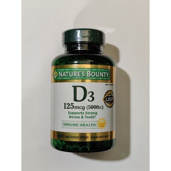 Nature's Bounty D3 125 mcg 5000 IU 400 softgels