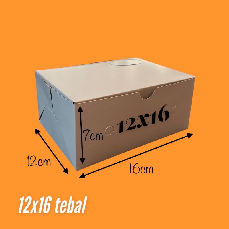 

DUS KUE 12X16 PUTIH POLOS/BOX KUE/DUS SNACK TEBAL-100PCS