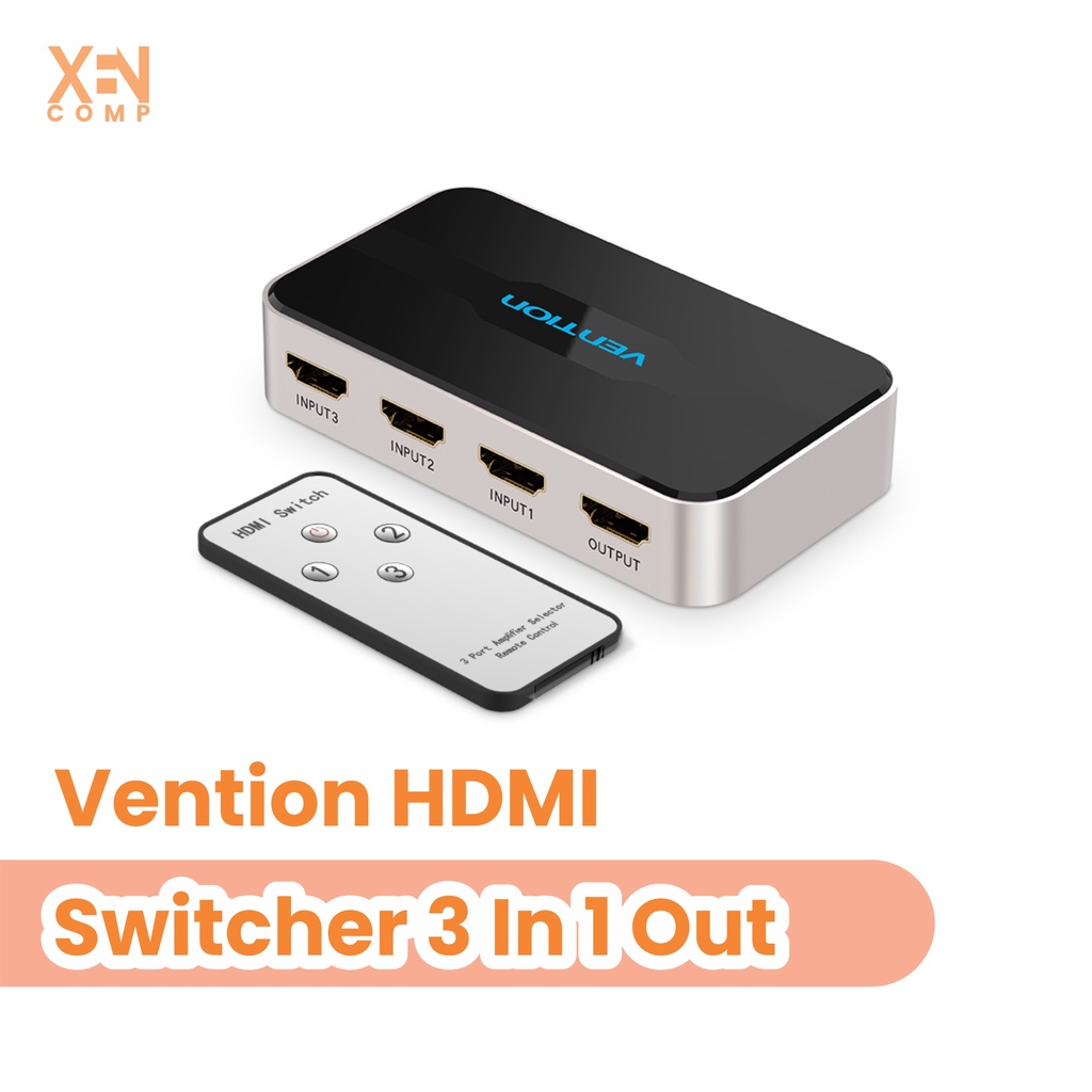 Vention AFF HDMI Switcher (3 in 1 out) 4K 3D FullHD High Quality