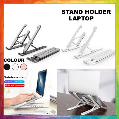 Stand Holder Laptop Folding Braket Dudukan Lipat Anti Slip Alas Brakets Pendingin Ipad Tablet