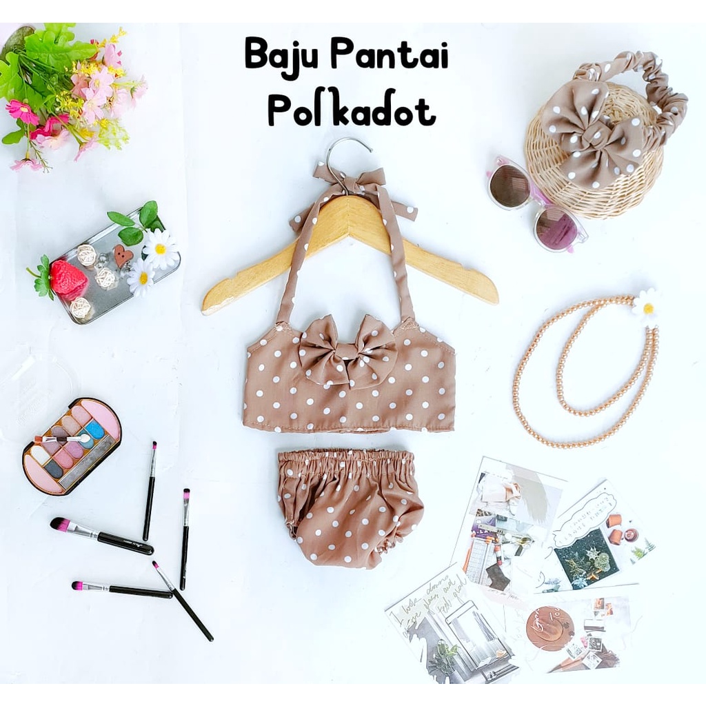 Baju Pantai Polkadot Anak Newborn | Baju Pantai Anak | Baju Pantai Newborn | Photoshoot