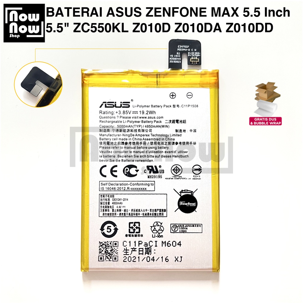 Baterai Asus Zenfone MAX 5.5 Inch 5.5&quot; ZC550KL Z010D Z010DA Z010DD C11P1508 Original Batre Batrai Battery Zenphone HP