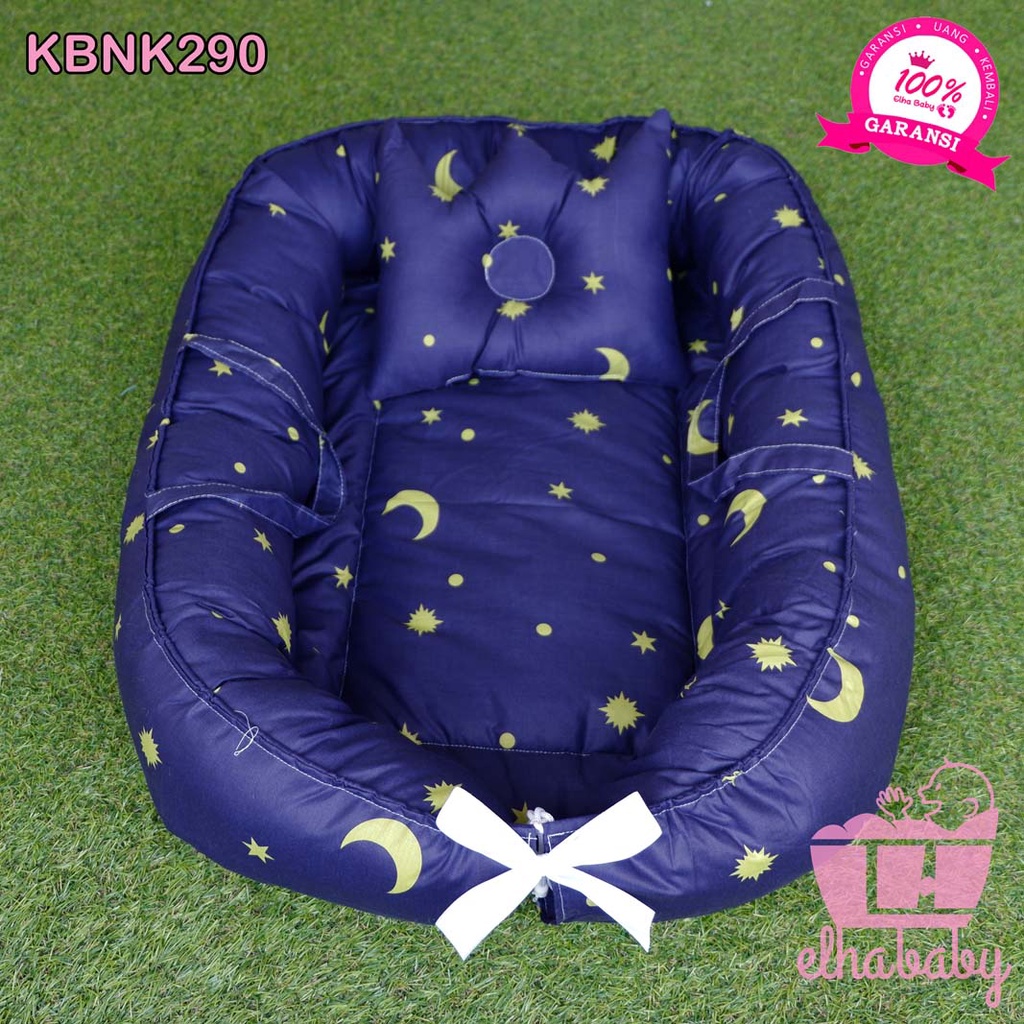 Elha baby grosir kasur tempat tidur bayi kelambu lipat karakter motif nest perahu bantal crown kado