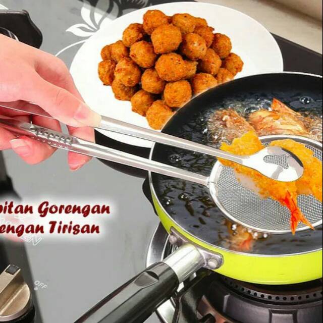 JEPITAN GORENGAN DENGAN TIRISAN MINYAK (BAHAN STAINLESS, TAHAN PANAS)