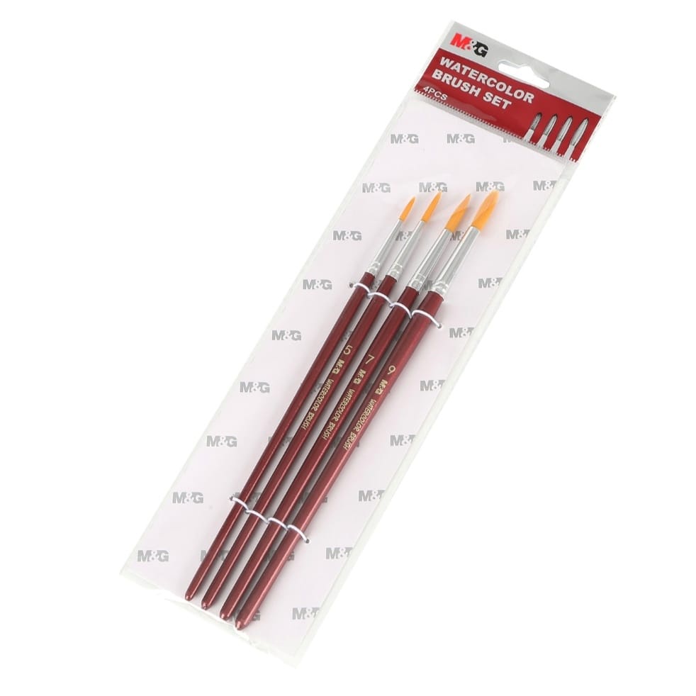 

Kuas Lukis / Water Color Paint Brush Set 4Pcs - M&G ABH97890