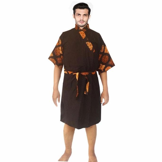 Baju Tidur Piyama Kimono Batik Pria Dewasa Spa Homestay Hotel Fit Xxl